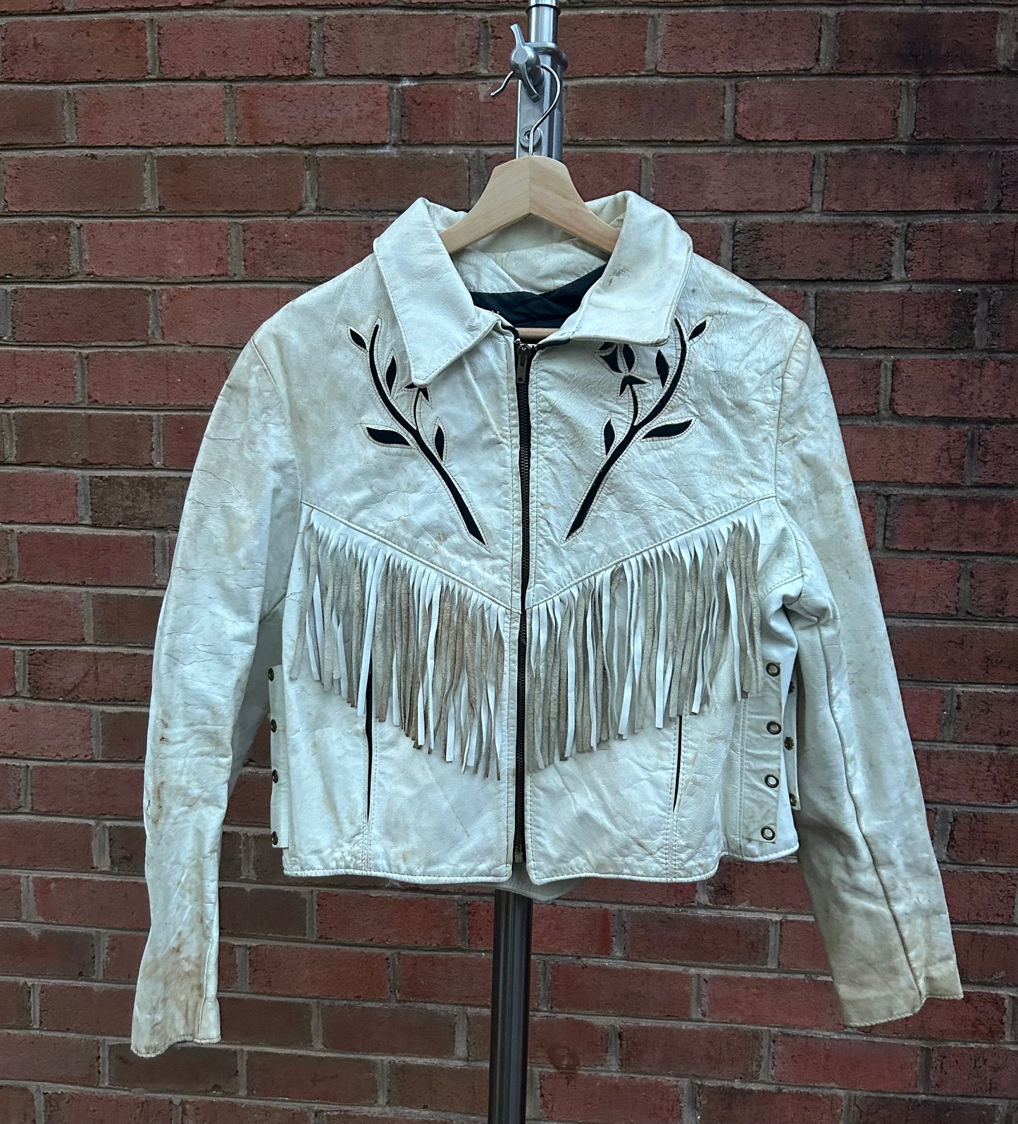 Vintage Branded Garments INC White Leather Jacket