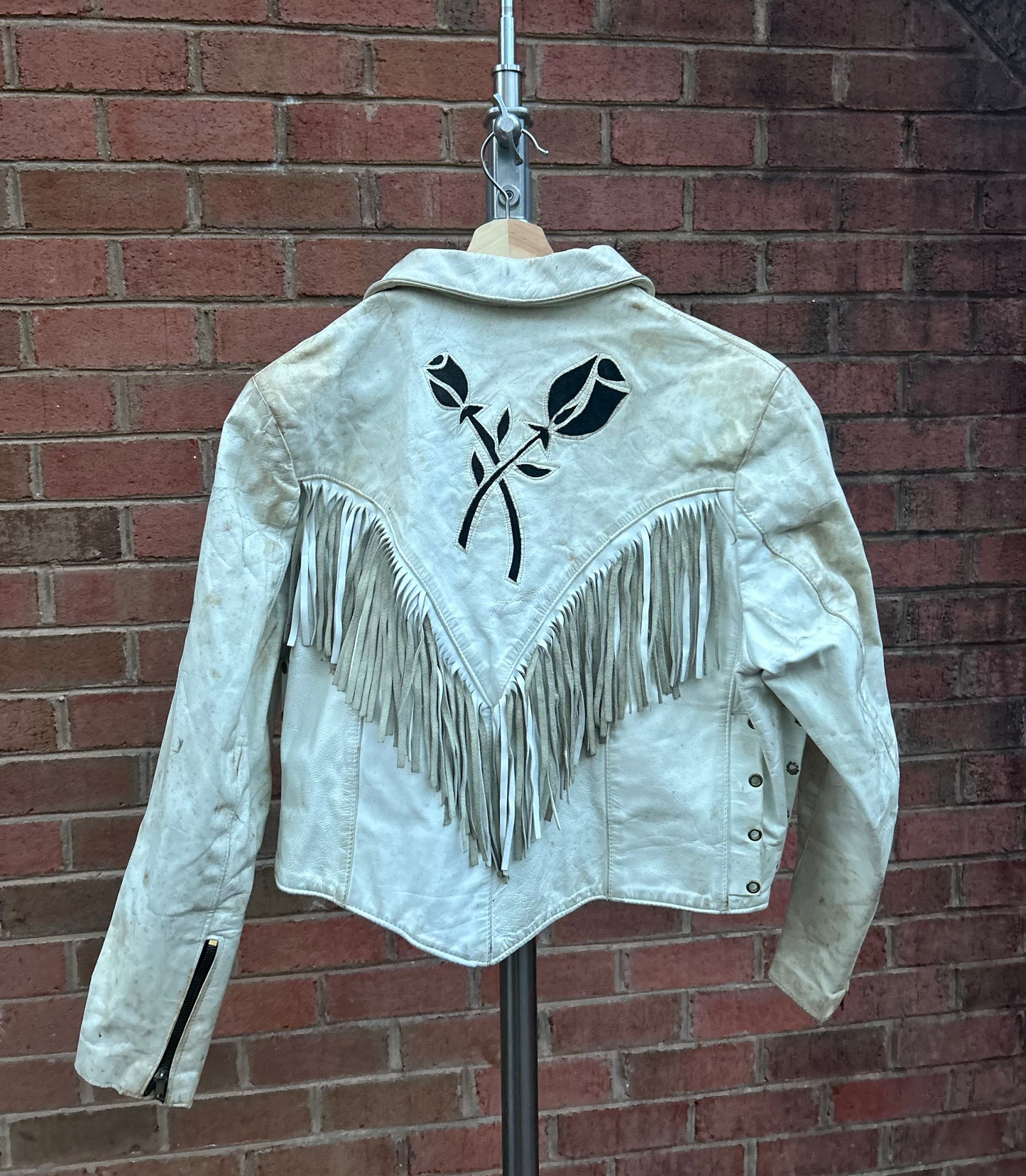 Vintage Branded Garments INC White Leather Jacket