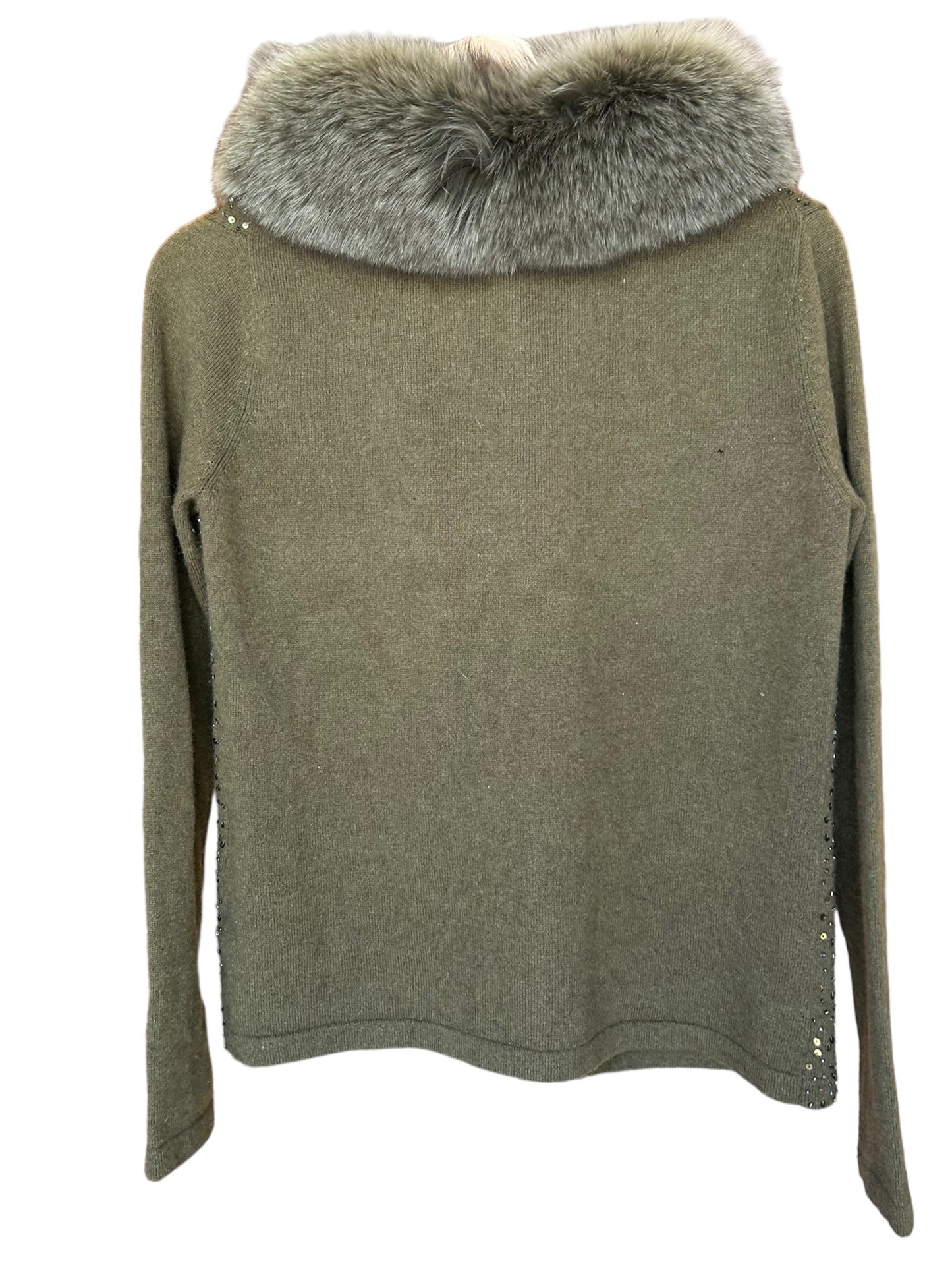 Green Fur Collared Sweater