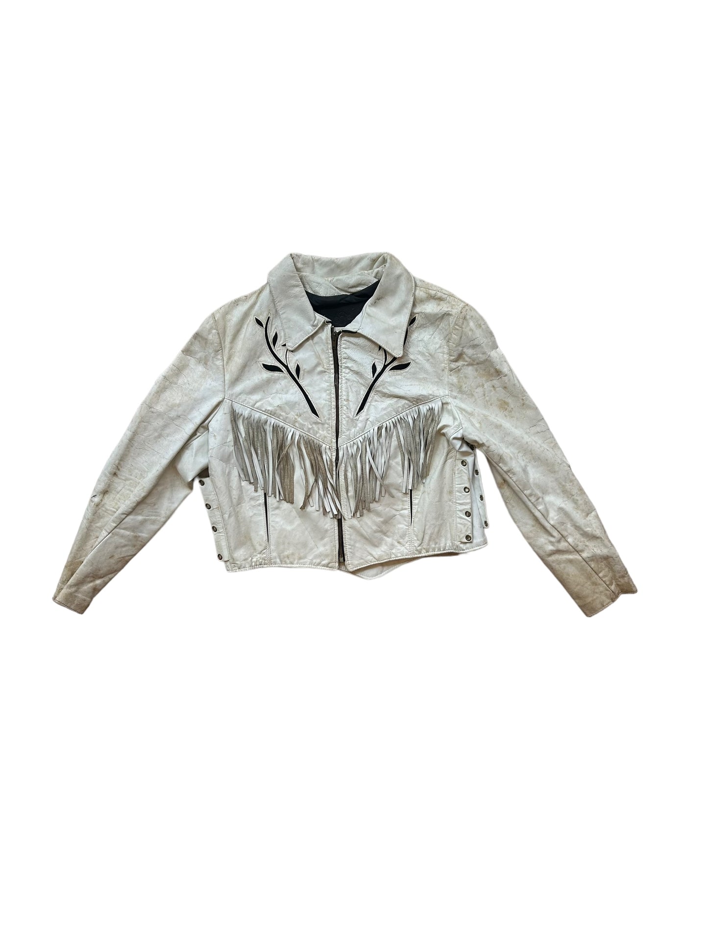 Vintage Branded Garments INC White Leather Jacket