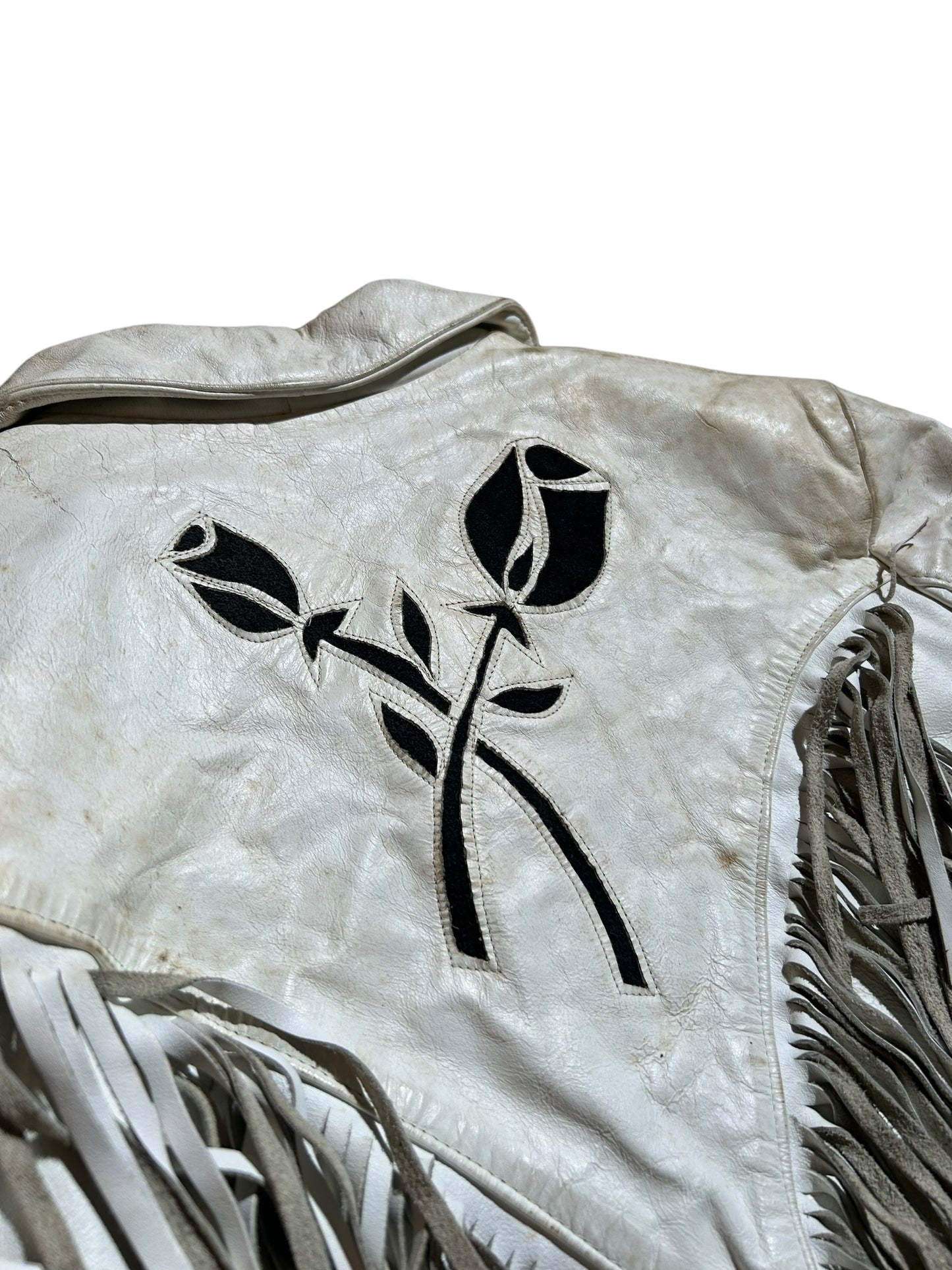 Vintage Branded Garments INC White Leather Jacket