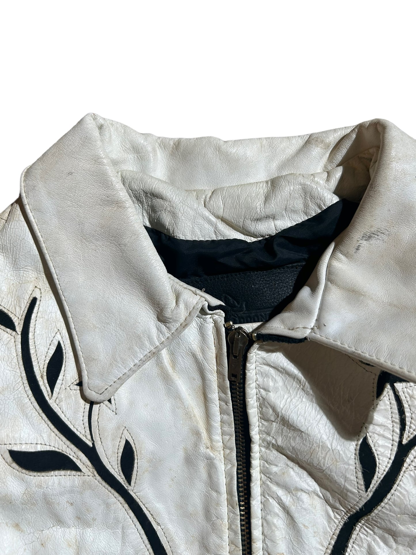 Vintage Branded Garments INC White Leather Jacket